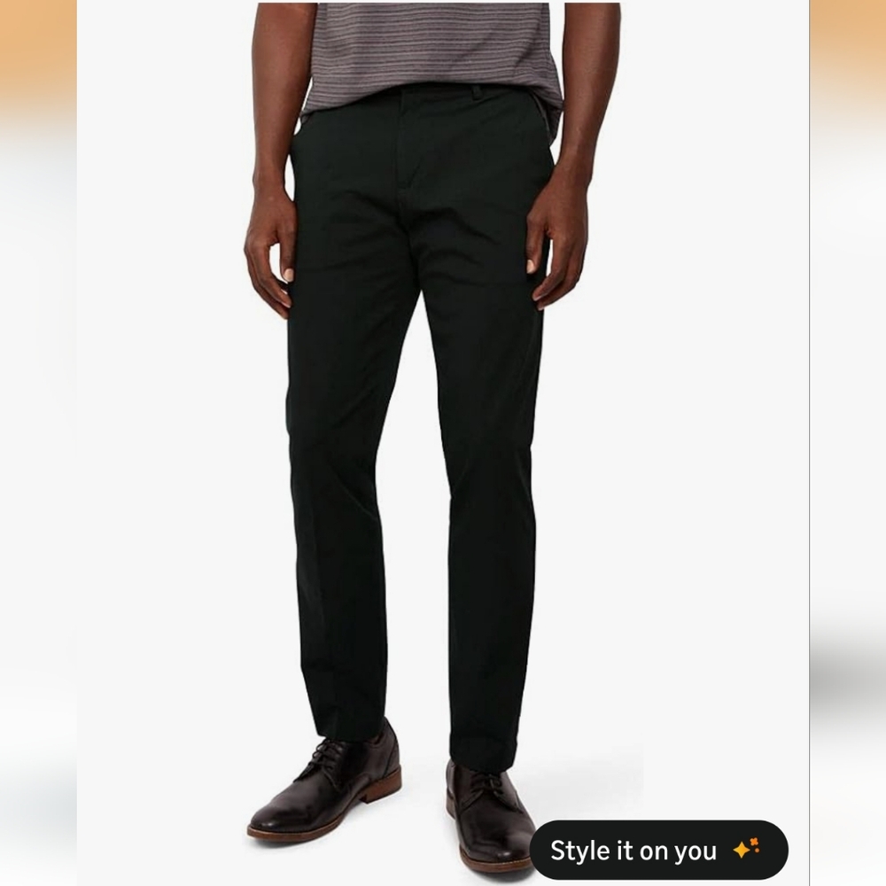 DOCKERS Men's City Trouser Slim Fit Smart 360 Tech Pants Black 33x34